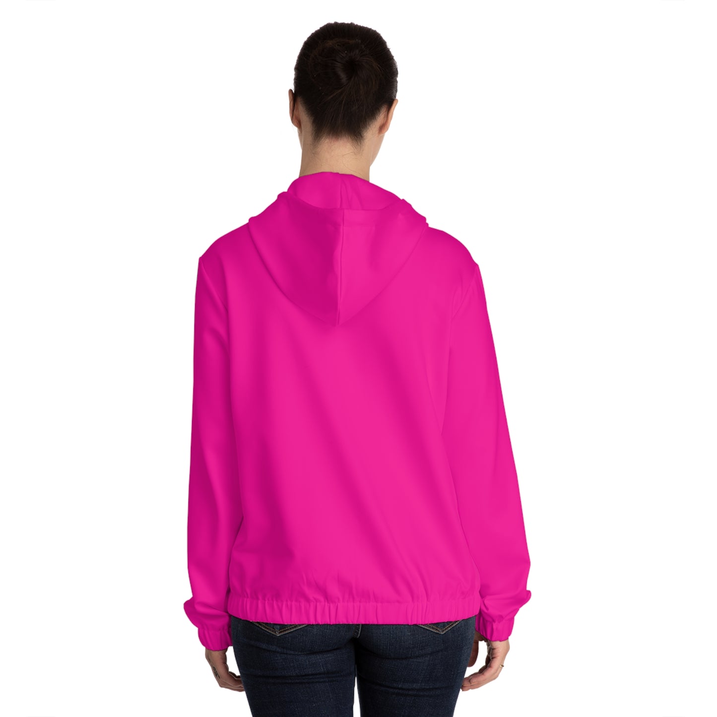 Women’s Full-Zip Hoodie — Pastel Macaron Photo Panel, Cute Dessert Graphic©
