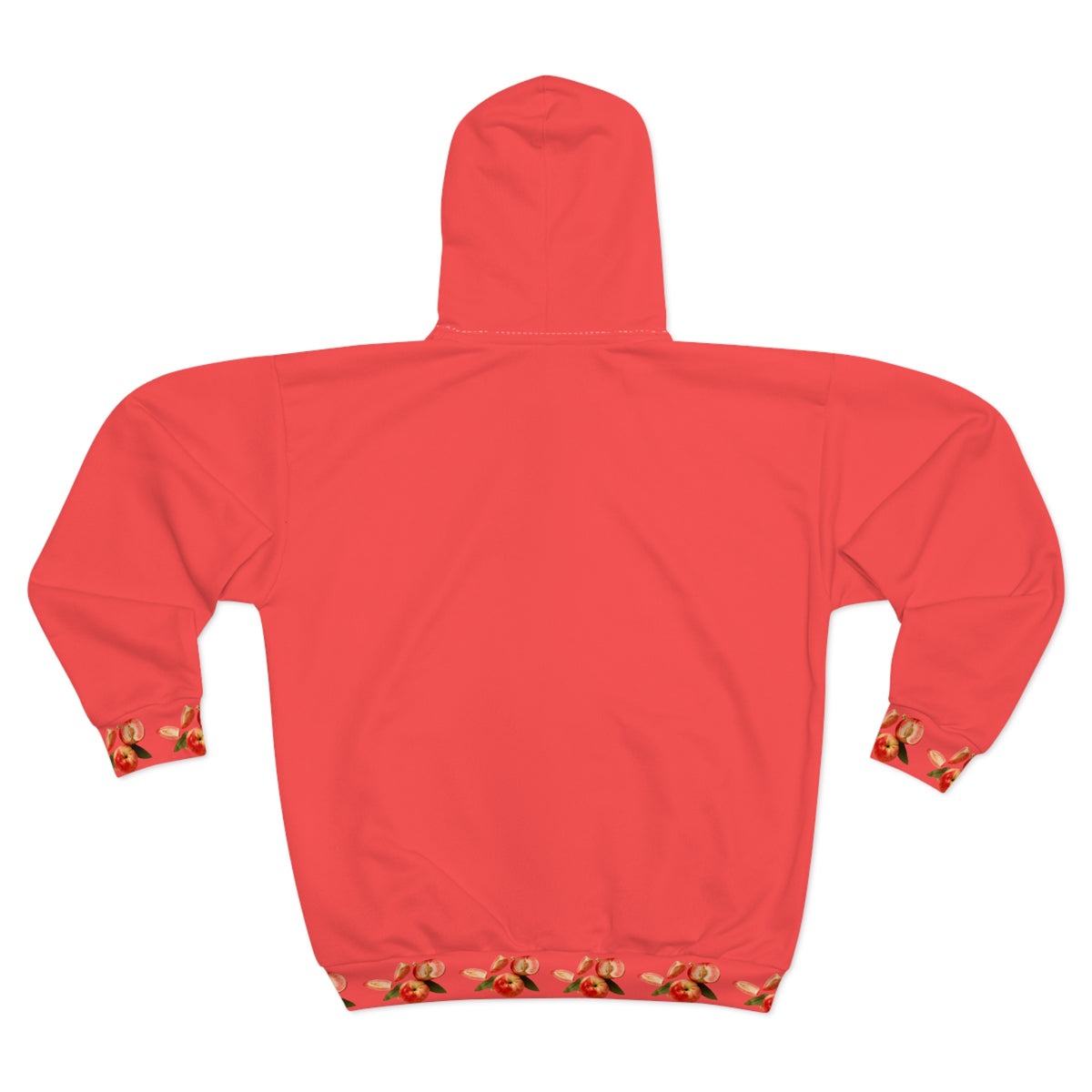 Floral 'Holly Jolly' Coral Zip Hoodie©