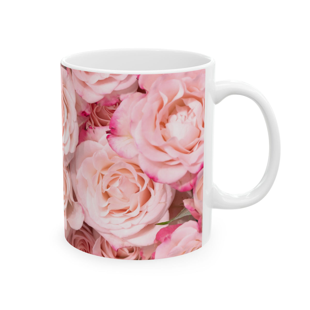 Pink Rose Ceramic Mug — Floral Photo Print Coffee Cup (11oz & 15oz)