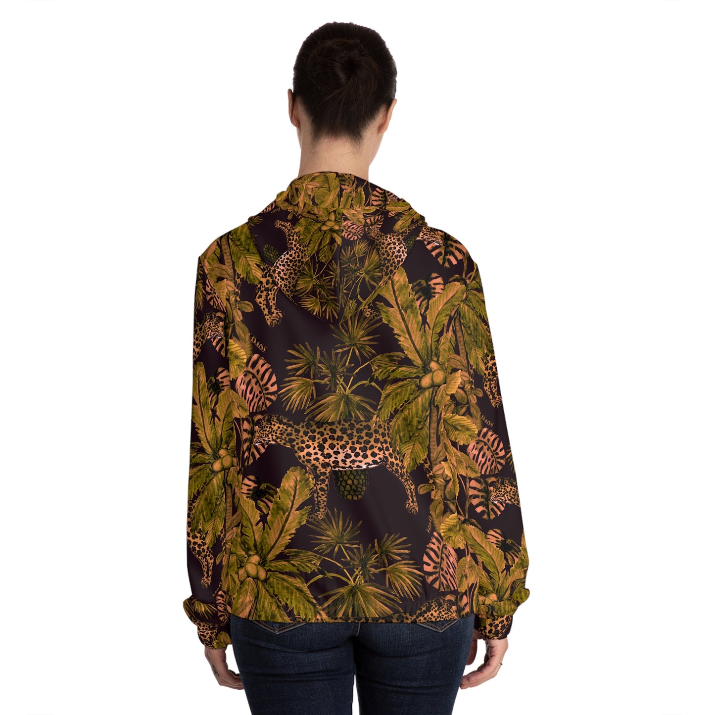 Tropical Leopard Print Zip Hoodie©