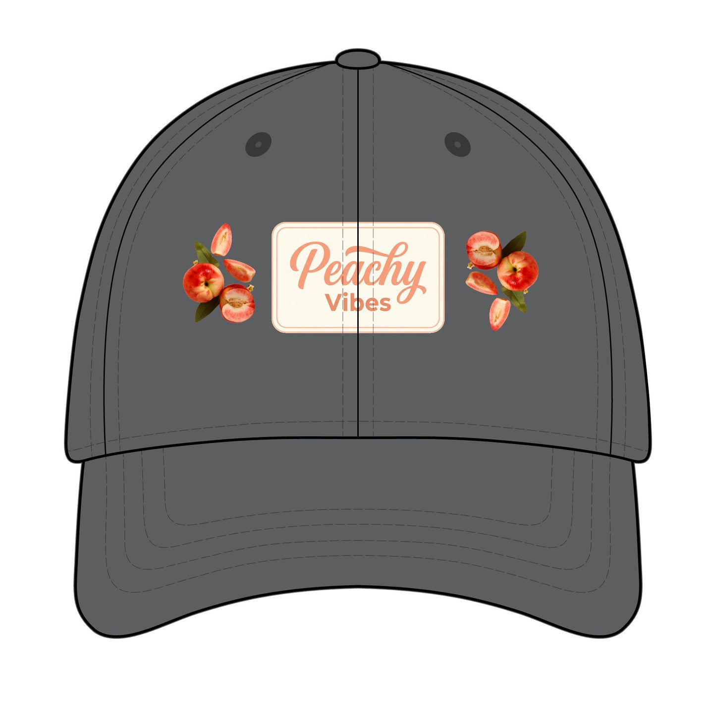 Peachy Vibes Baseball Cap — Floral Peach Patch Hat©