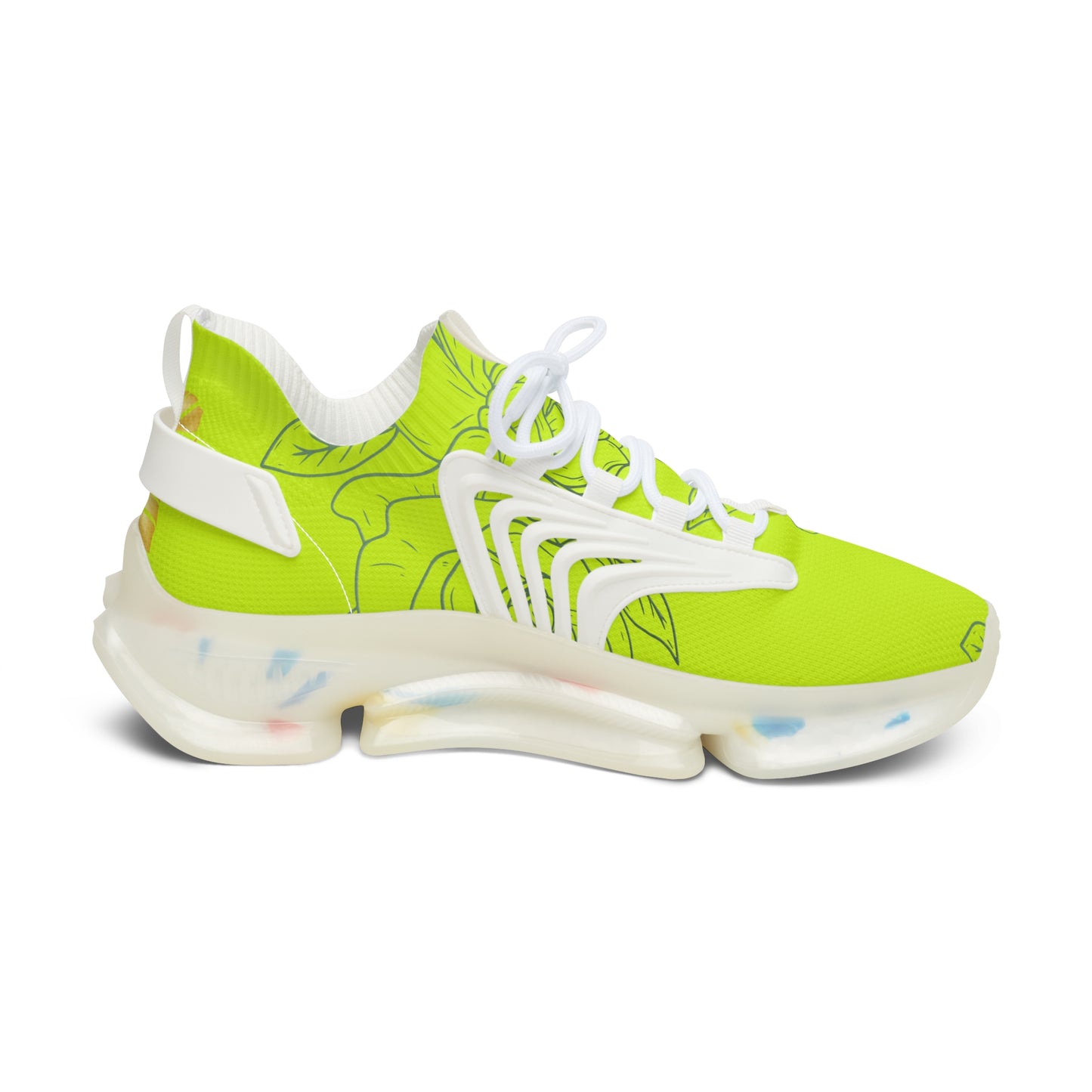Neon Green Rose Mesh Sneakers©