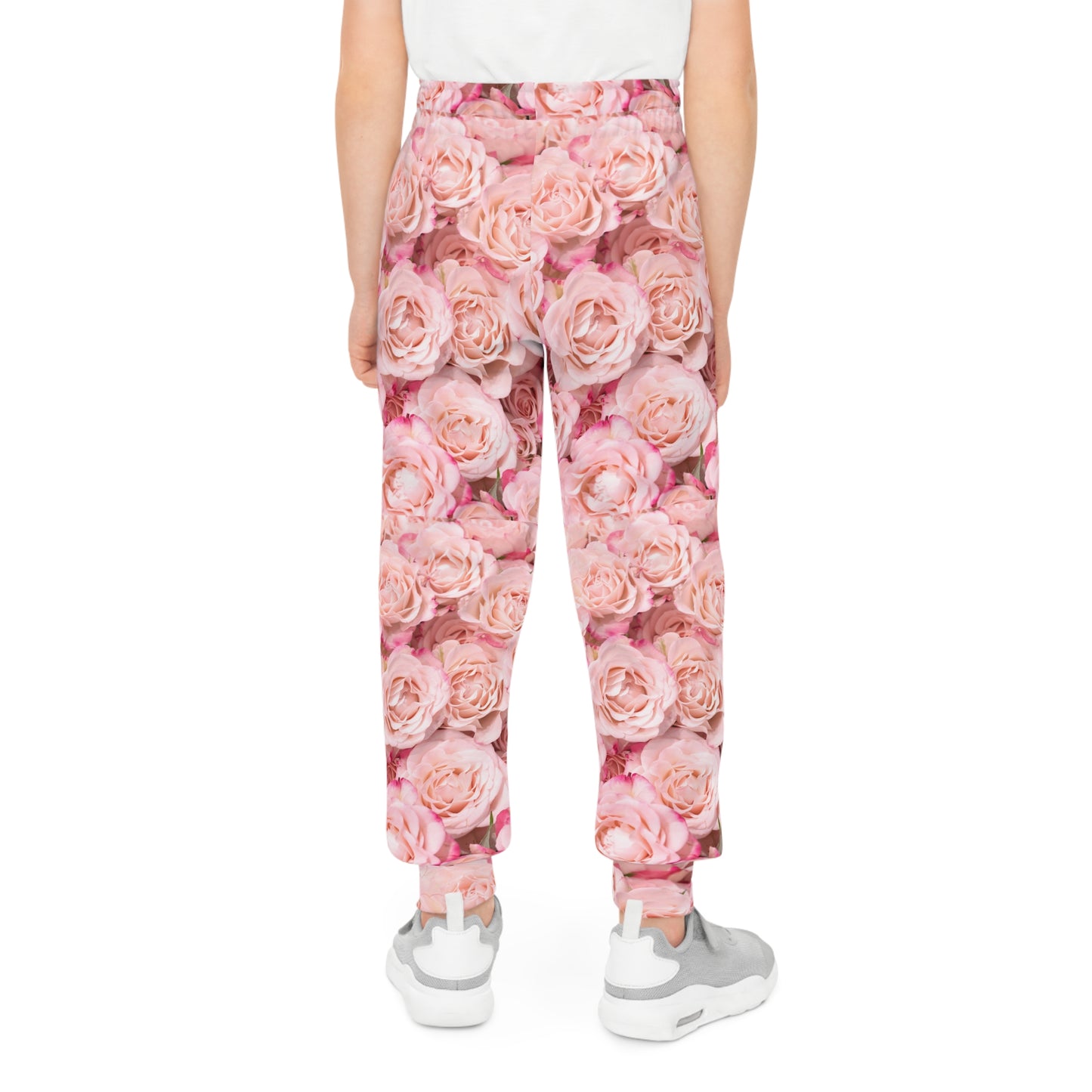 Pink Rose All-Over-Print Youth Joggers — Floral Cozy Sweatpants for Kids©