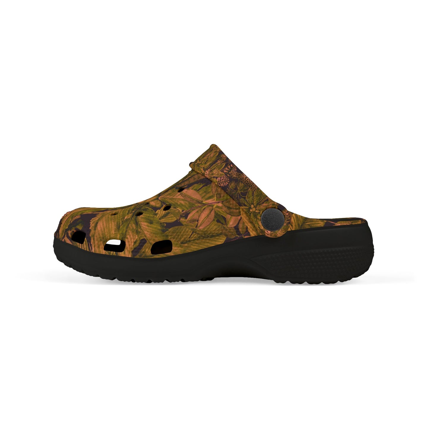 Kids Fall Leaf Clogs – Brown Autumn Pattern EVA Foam Slip-Ons©