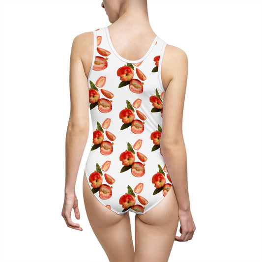 Peach Blossoms "Amour" Women's One-Piece Swimsuit — Floral Romantic Beachwear©
