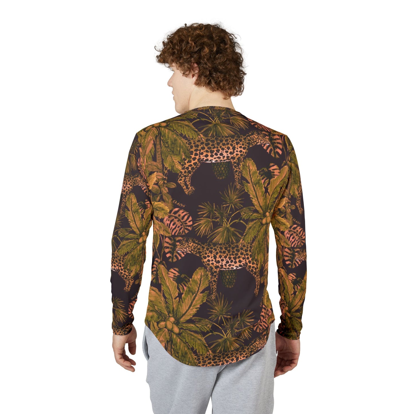 Tropical Cheetah Long Sleeve Shirt — Men's UV Protection Safari Print