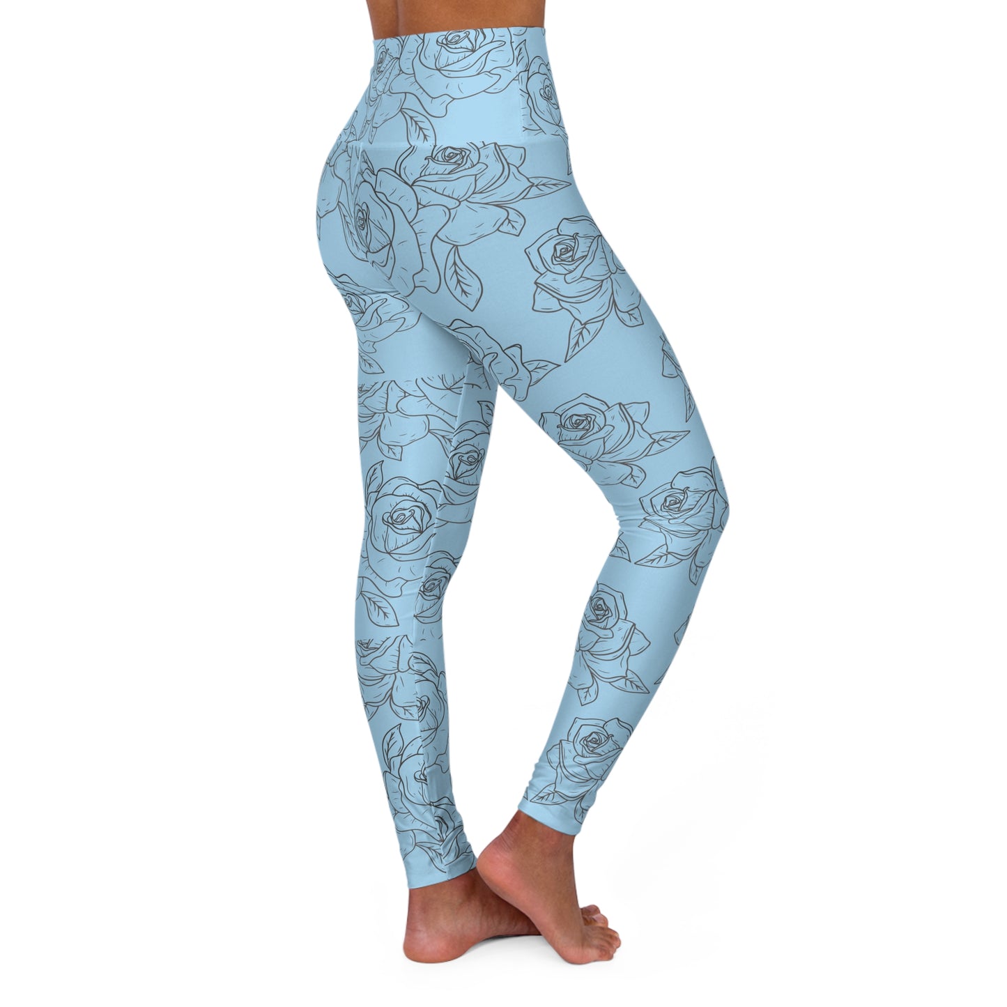 Blue Rose High Waisted Leggings (AOP)©