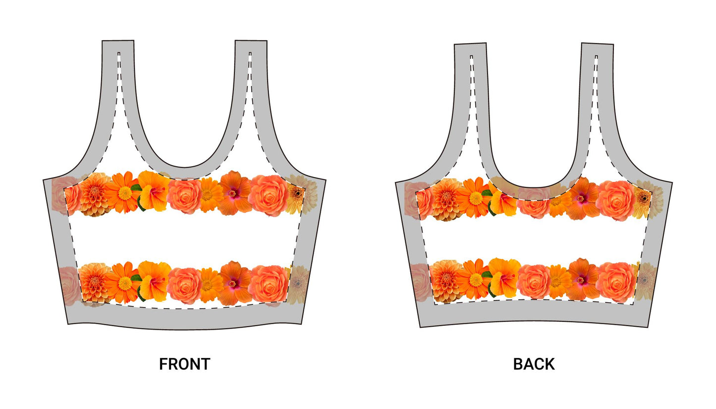 Orange Rose Stripe Sports Bra©