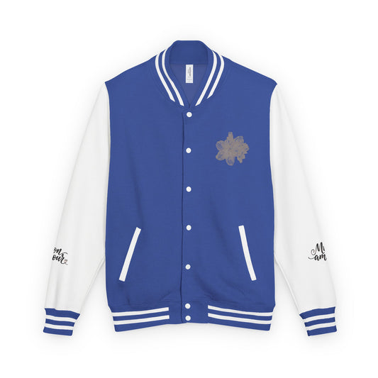 Letterman Jacket — Minimal Floral Patch Varsity Jacket©