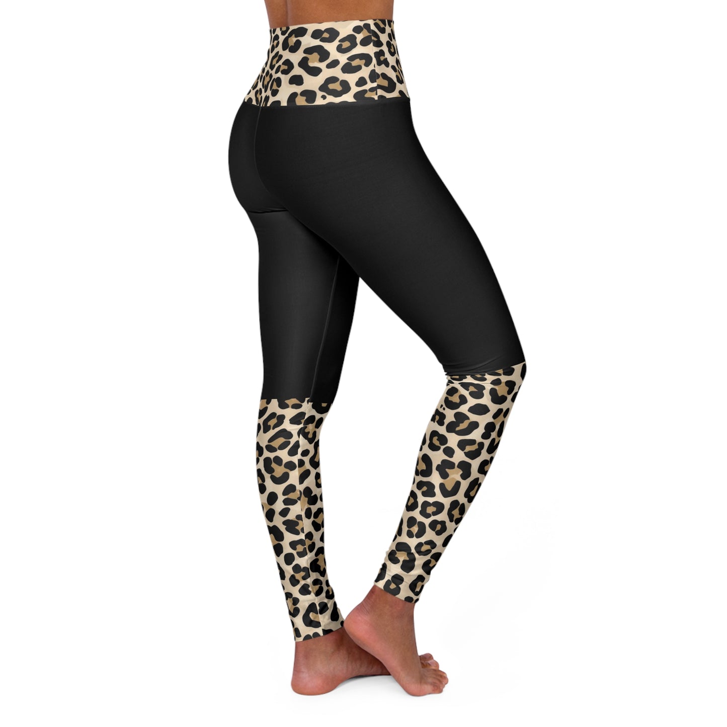 Leopard Block High-Waist Yoga Leggings — Animal Print Workout Tights©