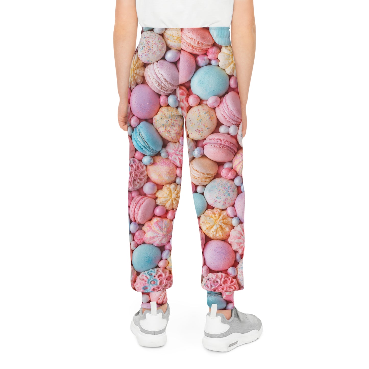 Candy Macaron Print Youth Joggers — Pastel Sweets All-Over-Print Pants©
