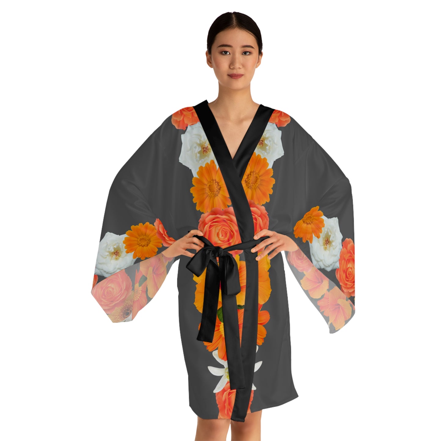 Orange Marigold Kimono Robe (AOP)