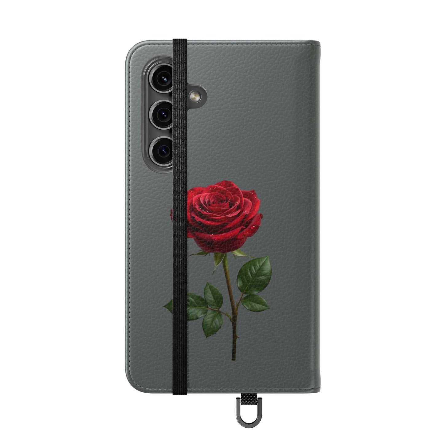Mon Amour Rose Flip Phone Case — Floral Wallet Flip Case with 'Mon amour' Script