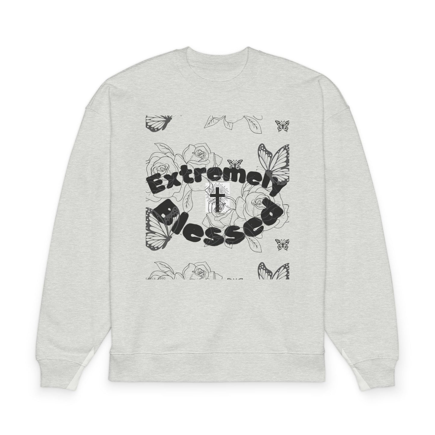 Extremely Blessed Sweatshirt — Floral Cross Oversized Crewneck©