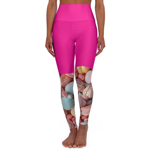 Pastel Candy High-Waisted Yoga Leggings — Sweet Pastel Leg Print©