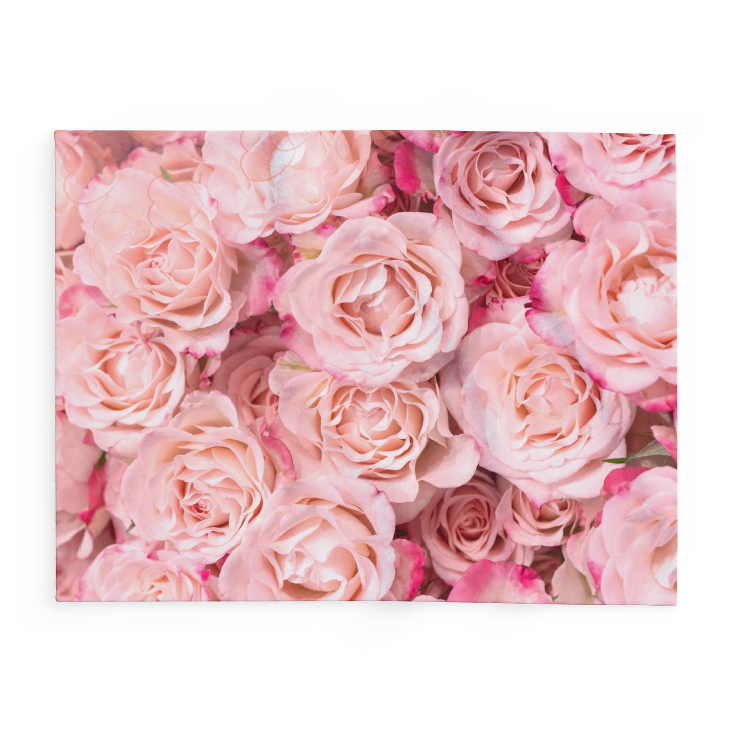 Pink Rose Floral Fleece Blanket