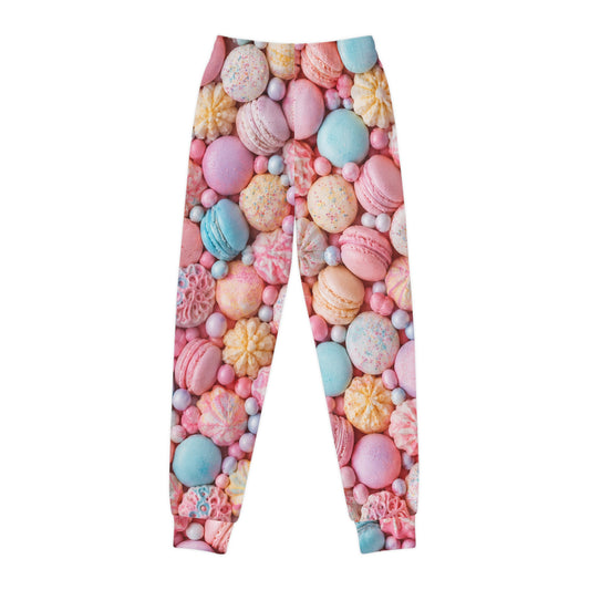 Candy Macaron Print Youth Joggers — Pastel Sweets All-Over-Print Pants©