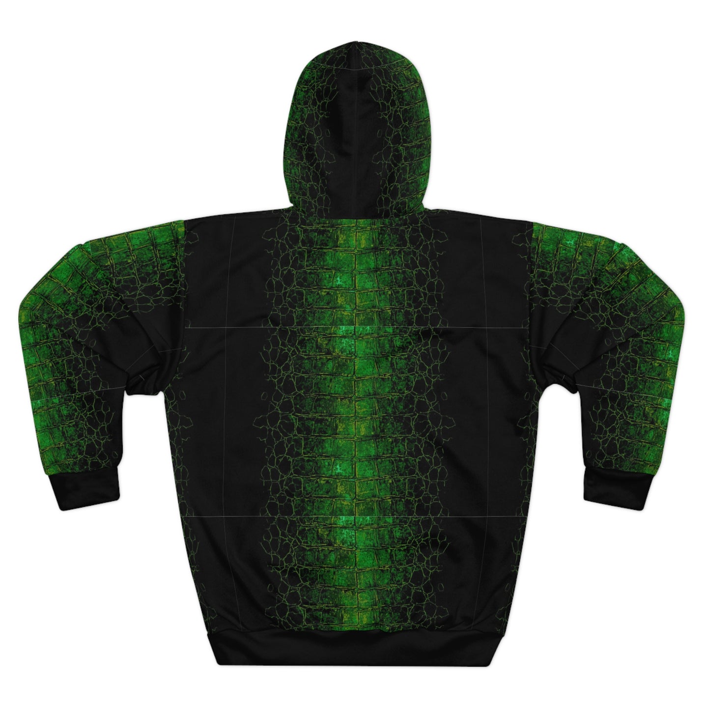 Green Snake Scale Hoodie — All-Over Print Reptile Pullover©