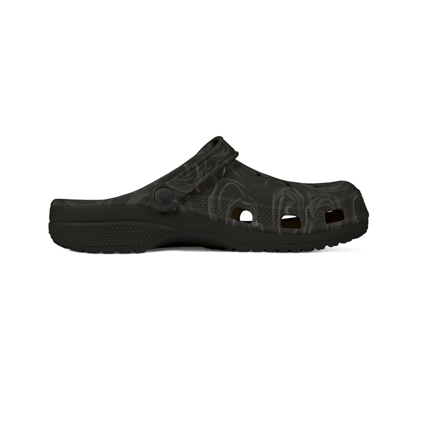 Black Marbled EVA Foam Clogs – Lightweight Water-Resistant Slip-On Shoes©