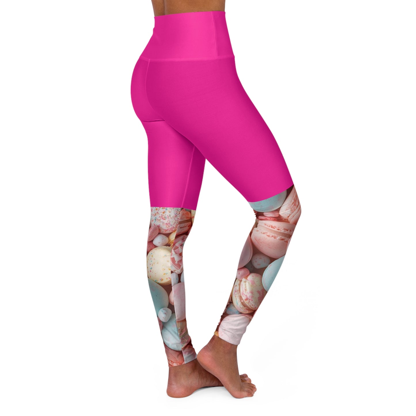 Pastel Candy High-Waisted Yoga Leggings — Sweet Pastel Leg Print©