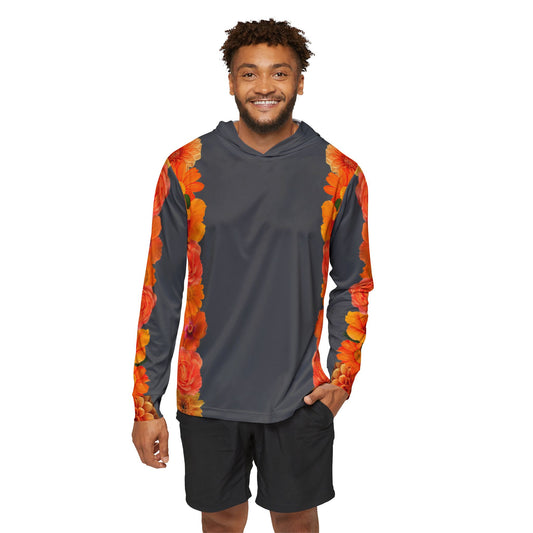 Sports Hoodie Top - Orange Flower Print©