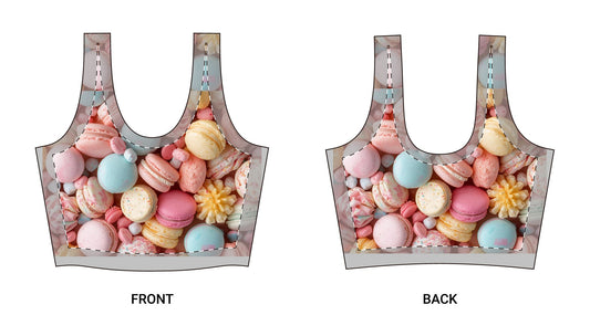 Macaron Pastry Sports Bra — Colorful Dessert Print Activewear
