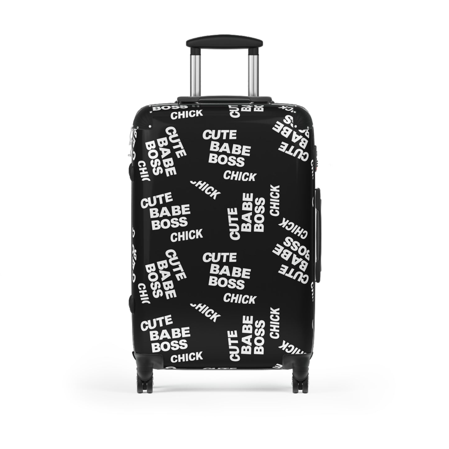 Suitcase – Black "Cute Babe Boss Chick" Carry-On Luggage©