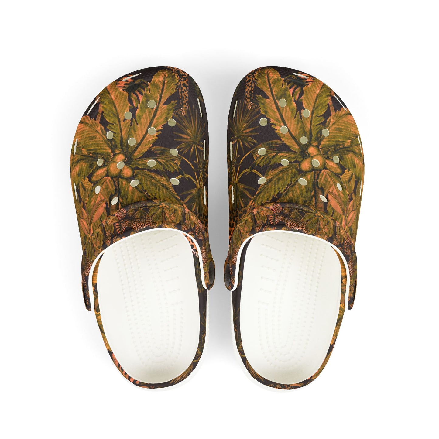 Kids Fall Leaf Clogs – Brown Autumn Pattern EVA Foam Slip-Ons©