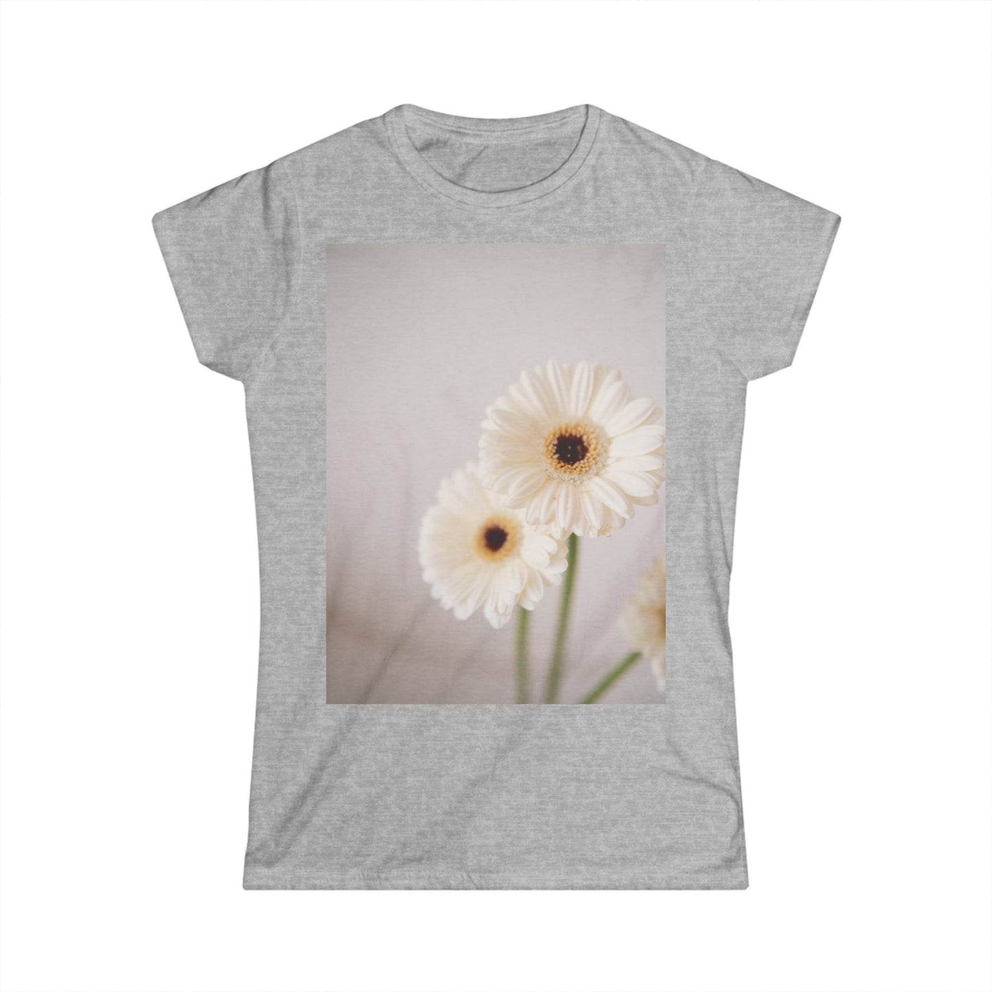 Women's Tee — Soft Pastel Daisy Photo Floral Graphic T-Shirt©