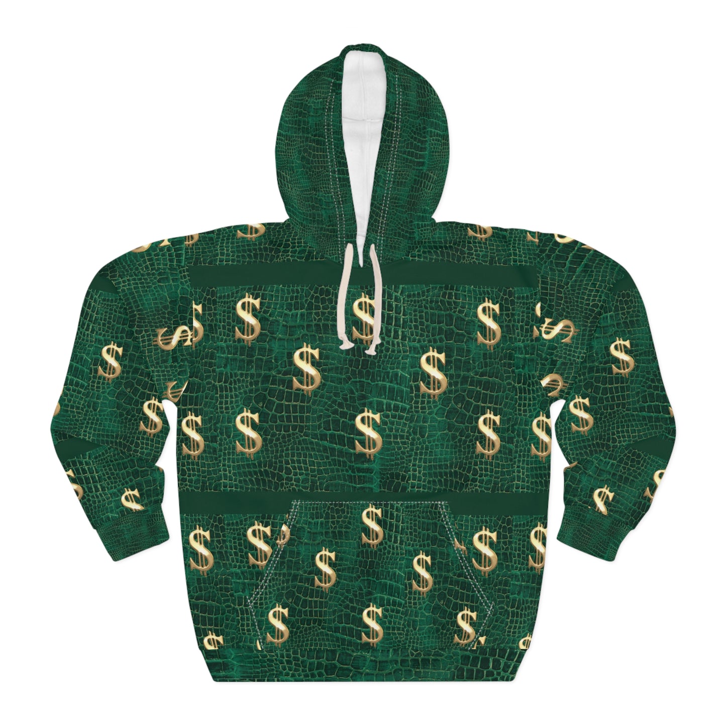 Dollar Sign Green Croc-Print Hoodie©