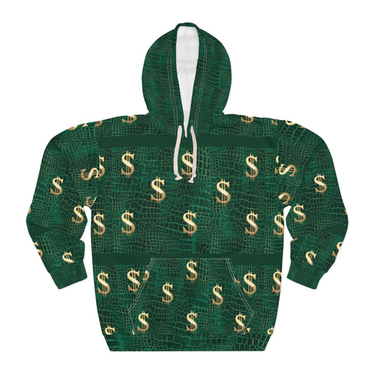 Dollar Sign Green Croc-Print Hoodie©