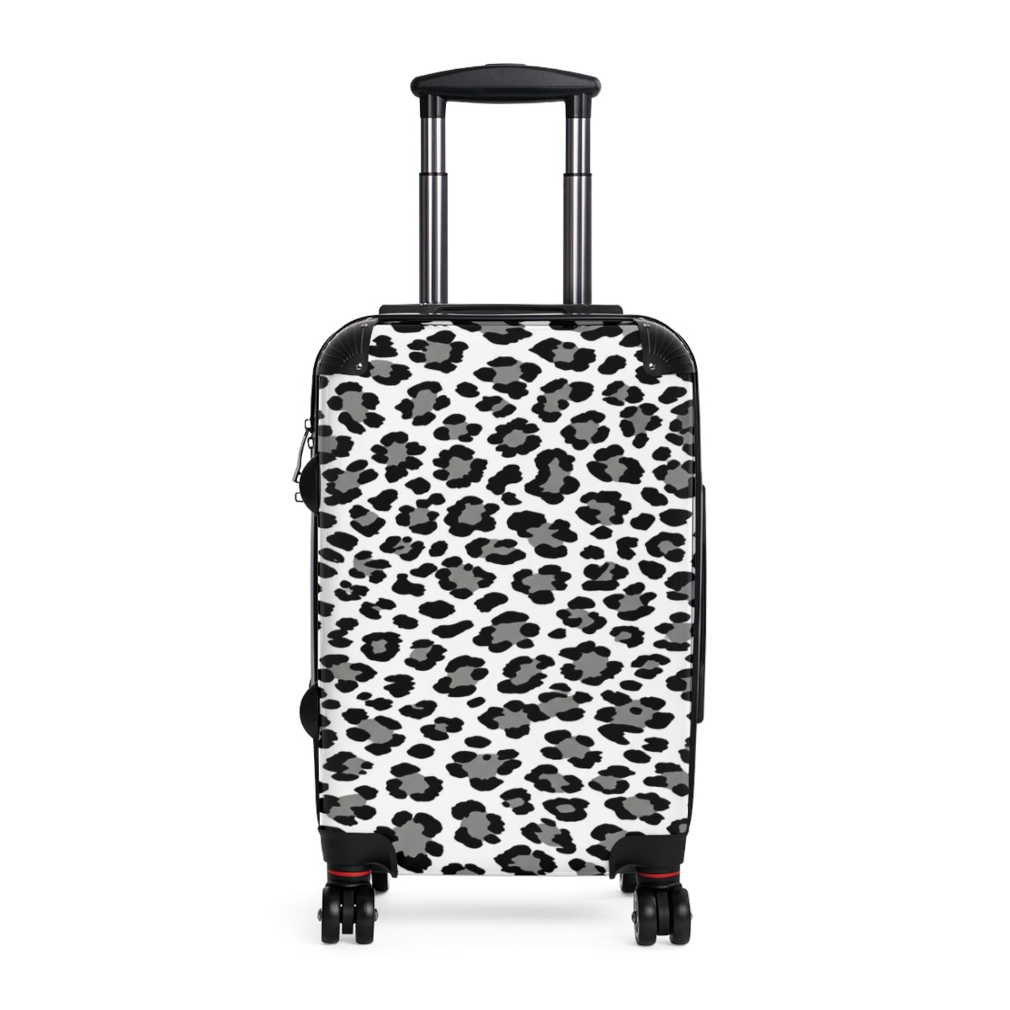 Black & White Leopard Print Suitcase - Rolling Carry-On Luggage©