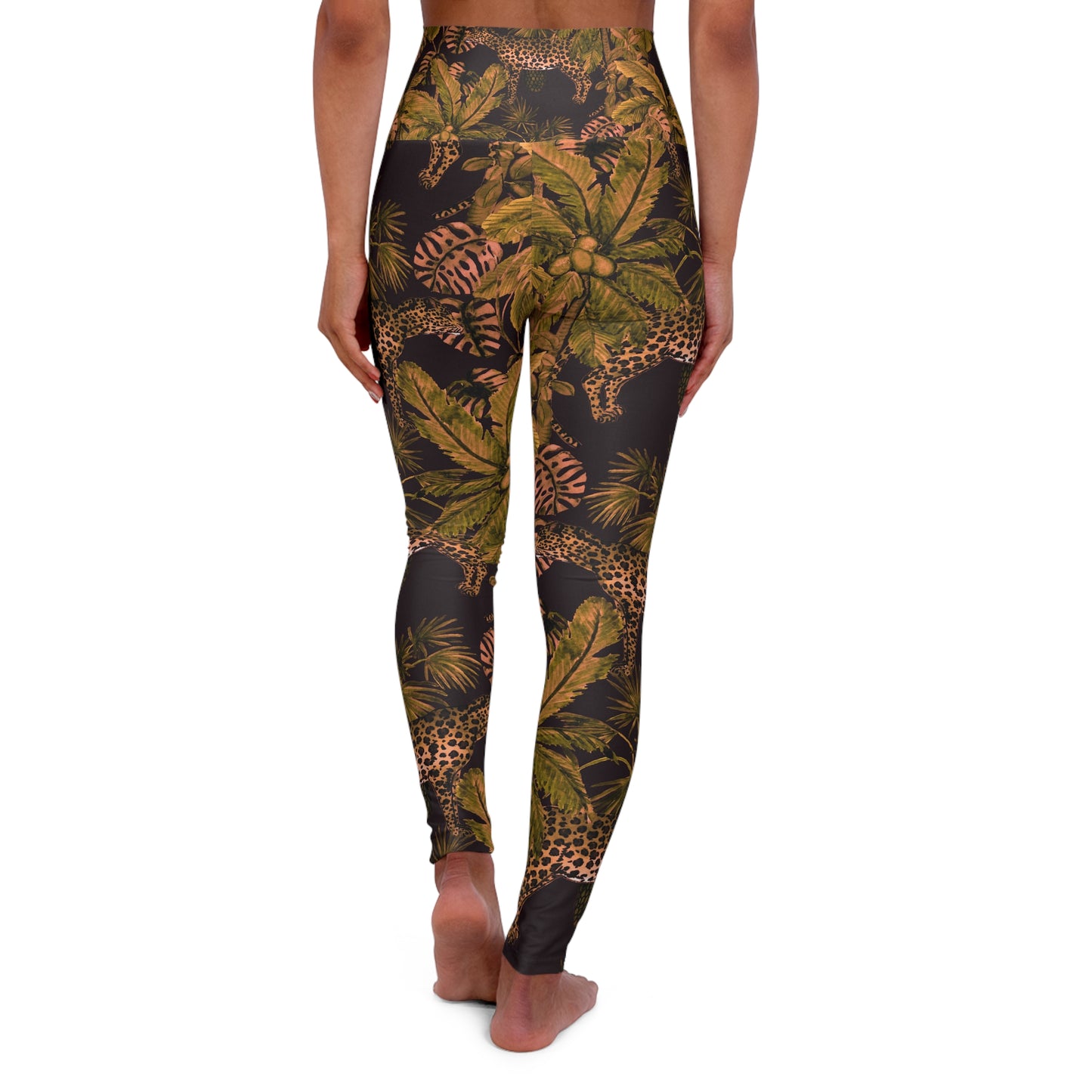 High-Waist Tropical Leopard Yoga Leggings — Jungle Print Workout©