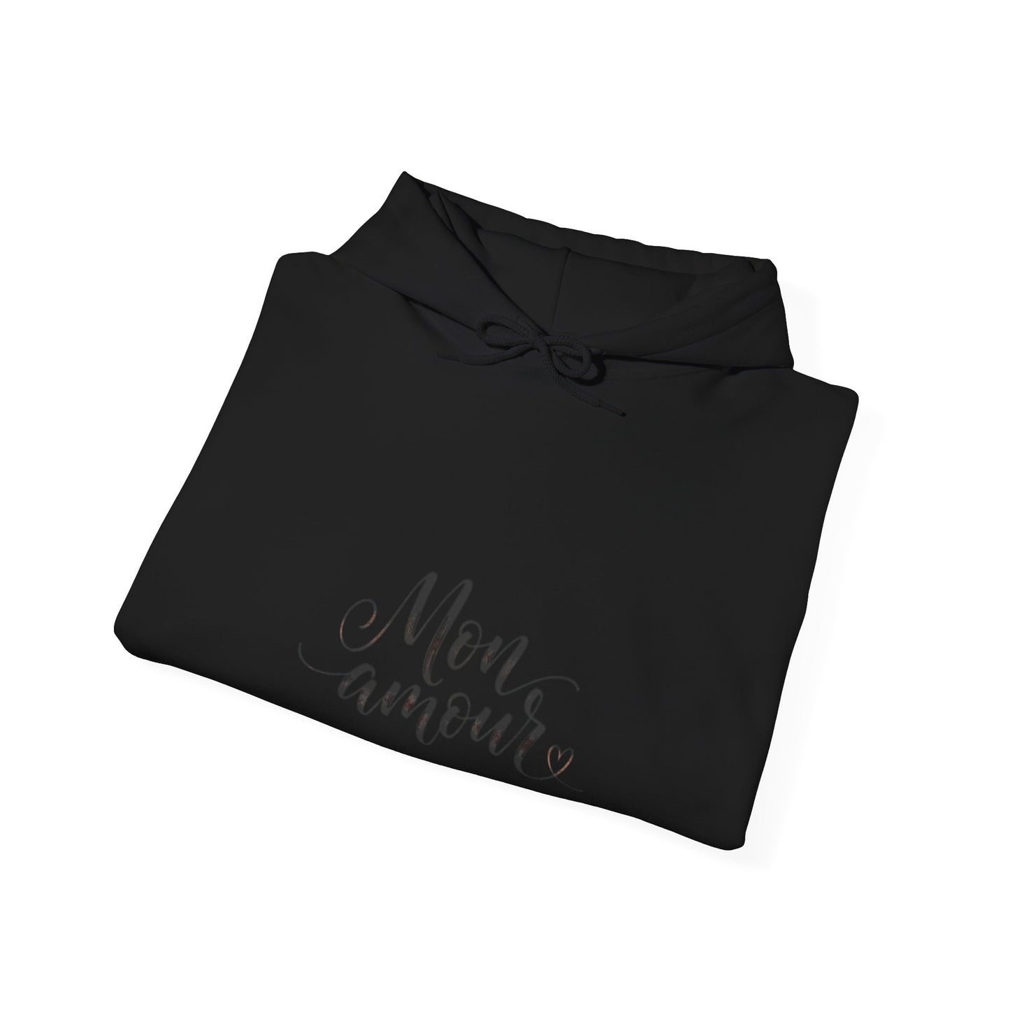 Mon Amour Hoodie— French Script Cozy Pullover for Moms & Couples©