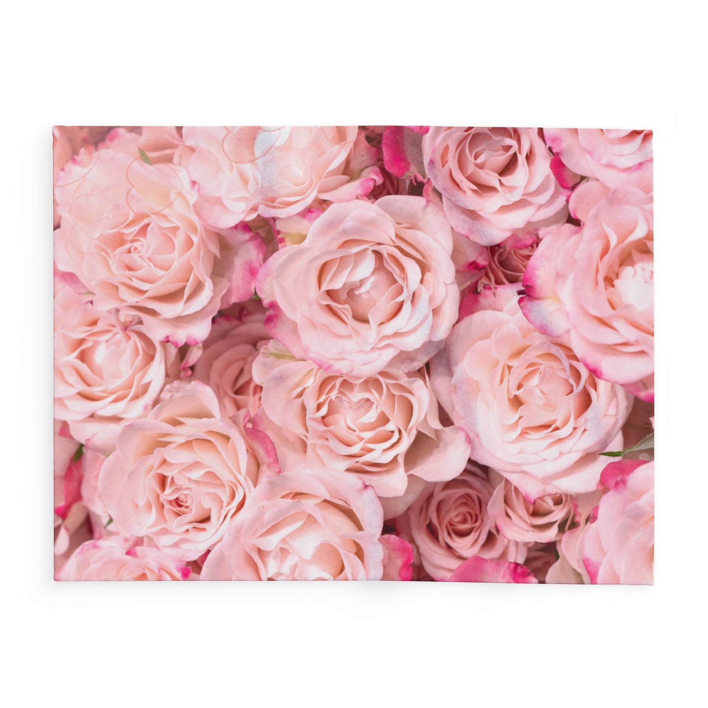 Pink Rose Floral Fleece Blanket — Soft Cozy Throw for Bedroom, Gift for Her
