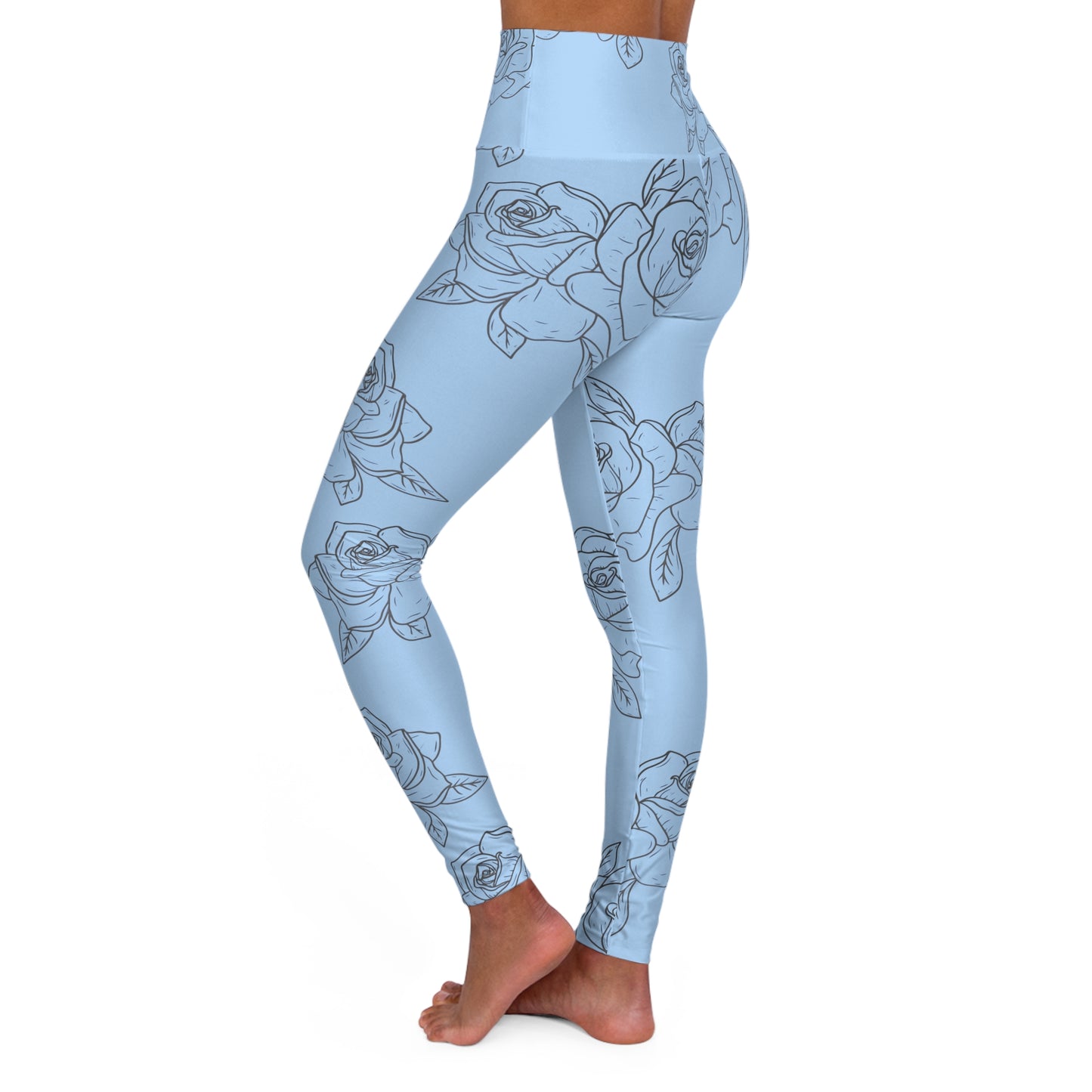 Blue Rose High Waisted Leggings (AOP)©