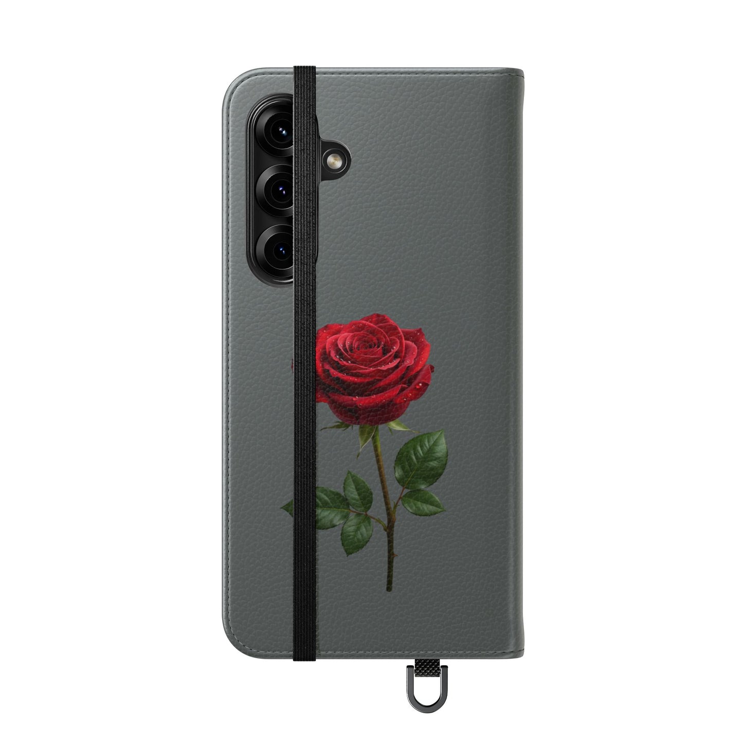 Mon Amour Rose Flip Phone Case — Floral Wallet Flip Case with 'Mon amour' Script