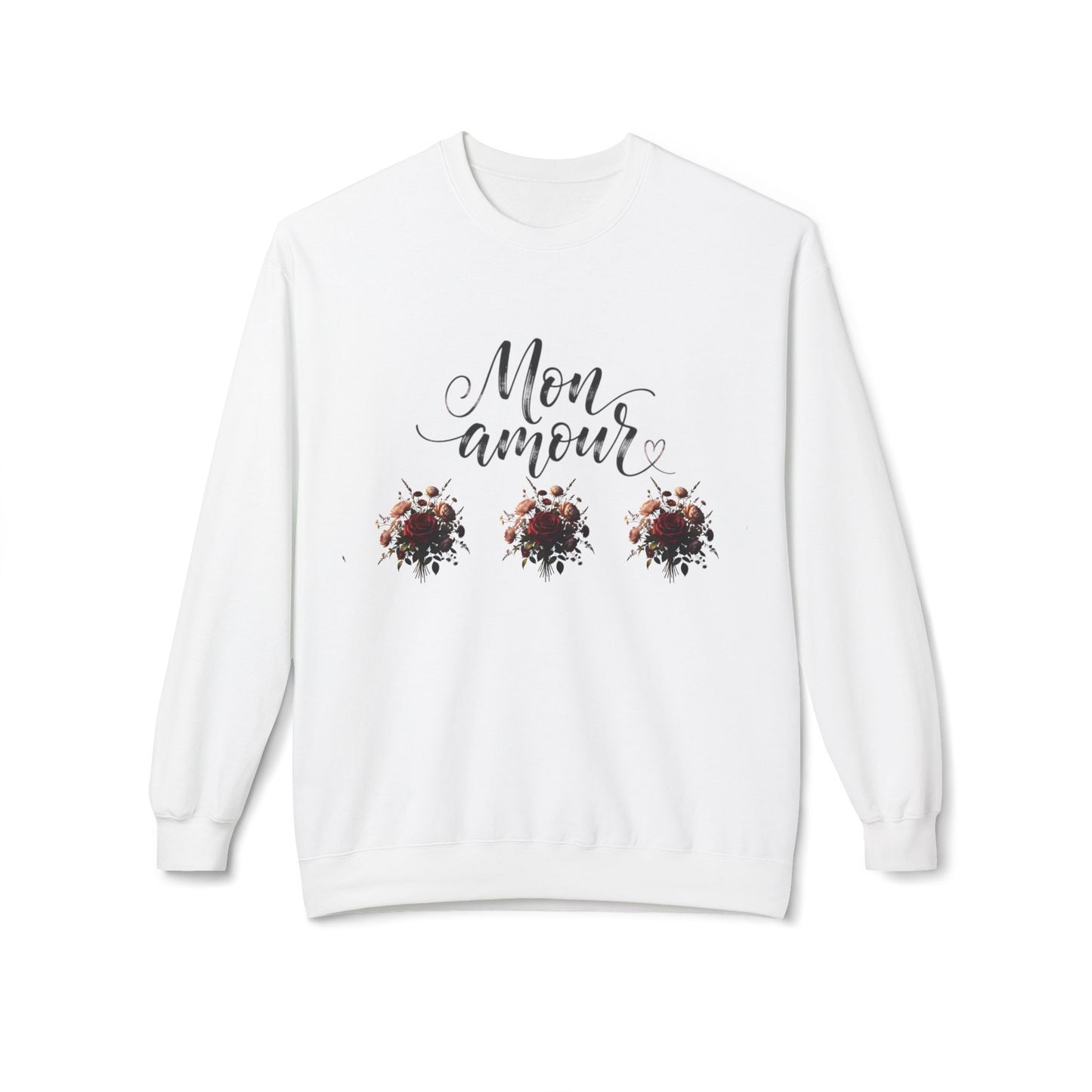 Floral Rose Bouquet Crewneck Sweatshirt — Vintage Dark Romantic Floral Design