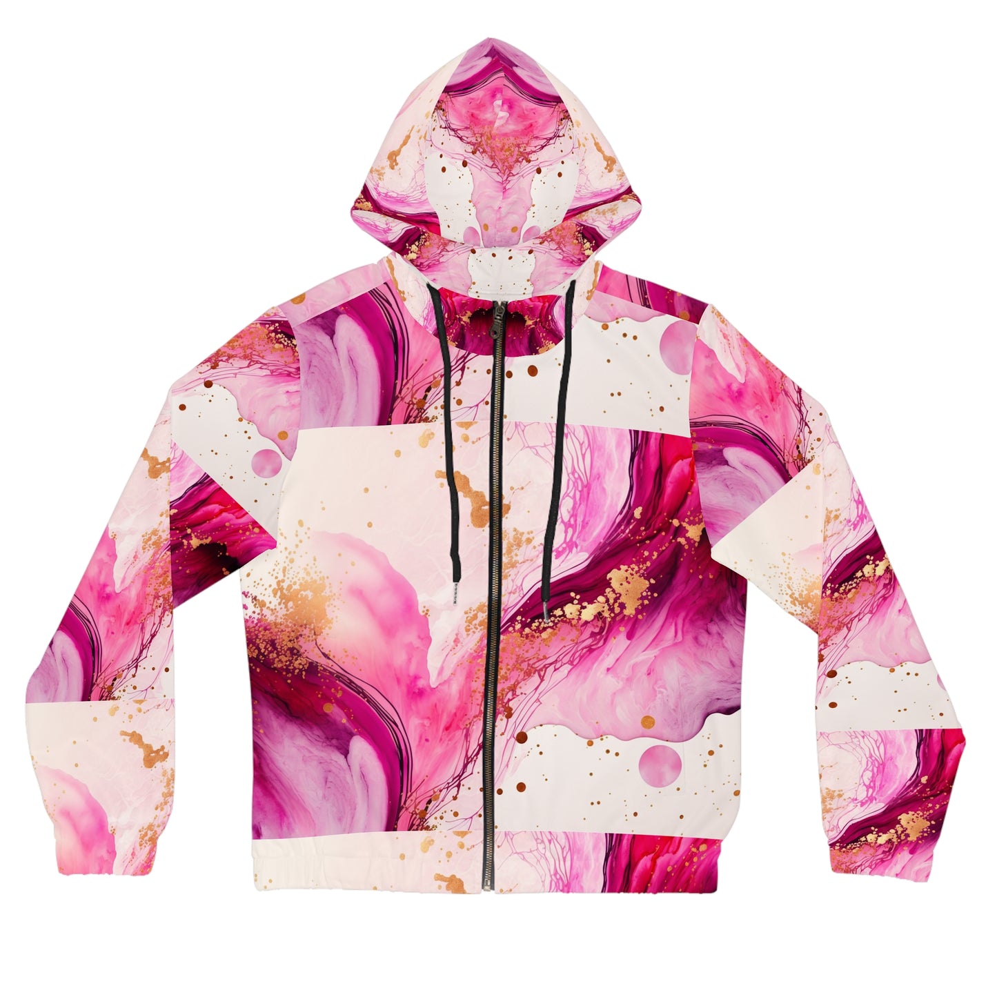 Pink Marble Abstract Full-Zip Hoodie©