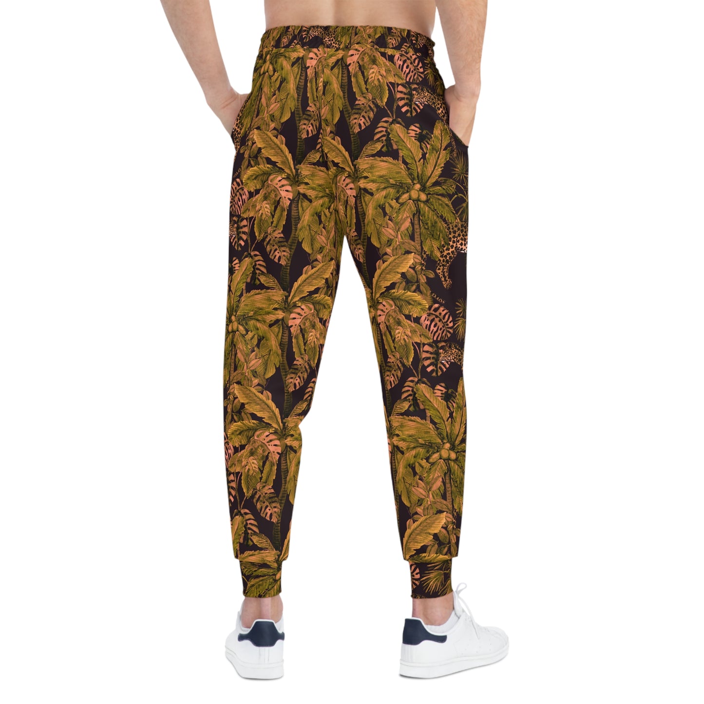 Tropical Leaf Athletic Joggers — All-Over Print Palm Lounge Pants©