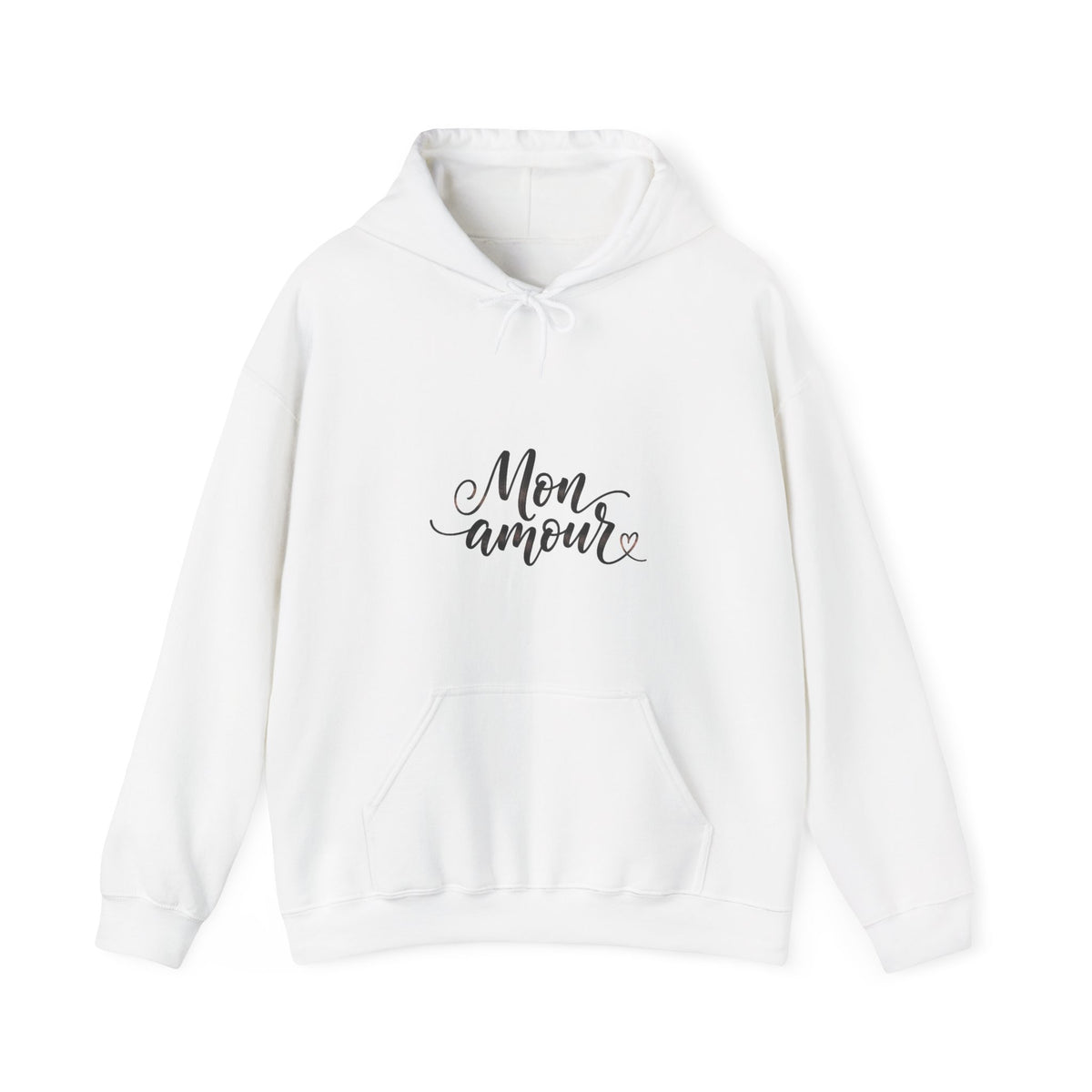 Mon Amour Hoodie— French Script Cozy Pullover for Moms & Couples©