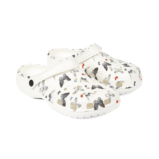 Butterfly Pattern EVA Foam Clogs — Lightweight Slip-On Garden Shoes