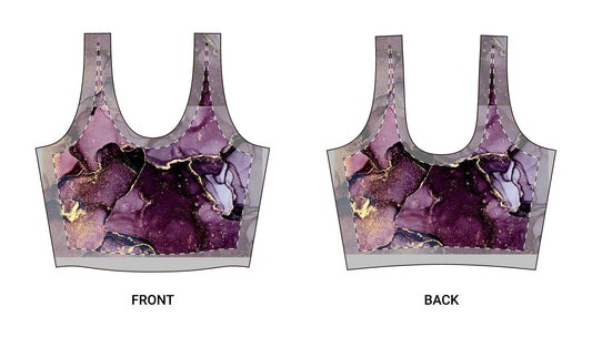 Purple Marble Sports Bra — Gold Vein All-Over Print©