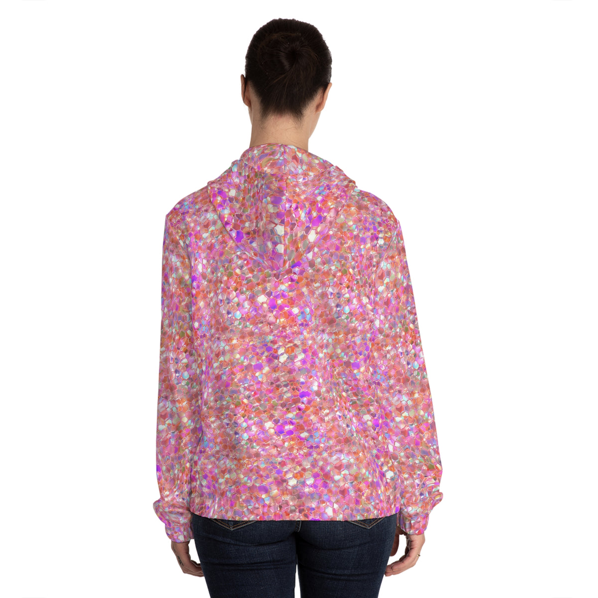 Pink Holographic All-Over Print Hoodie©
