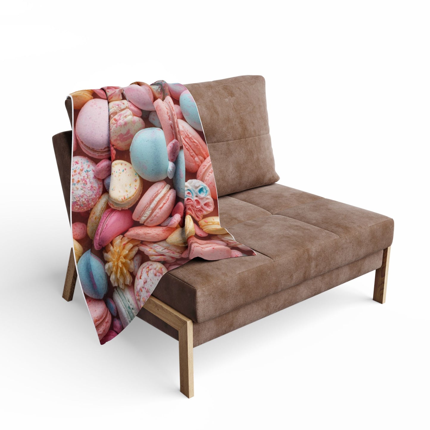 Pastel Macaron Fleece Blanket — Sweet Dessert Throw for Cozy Home & Gifts