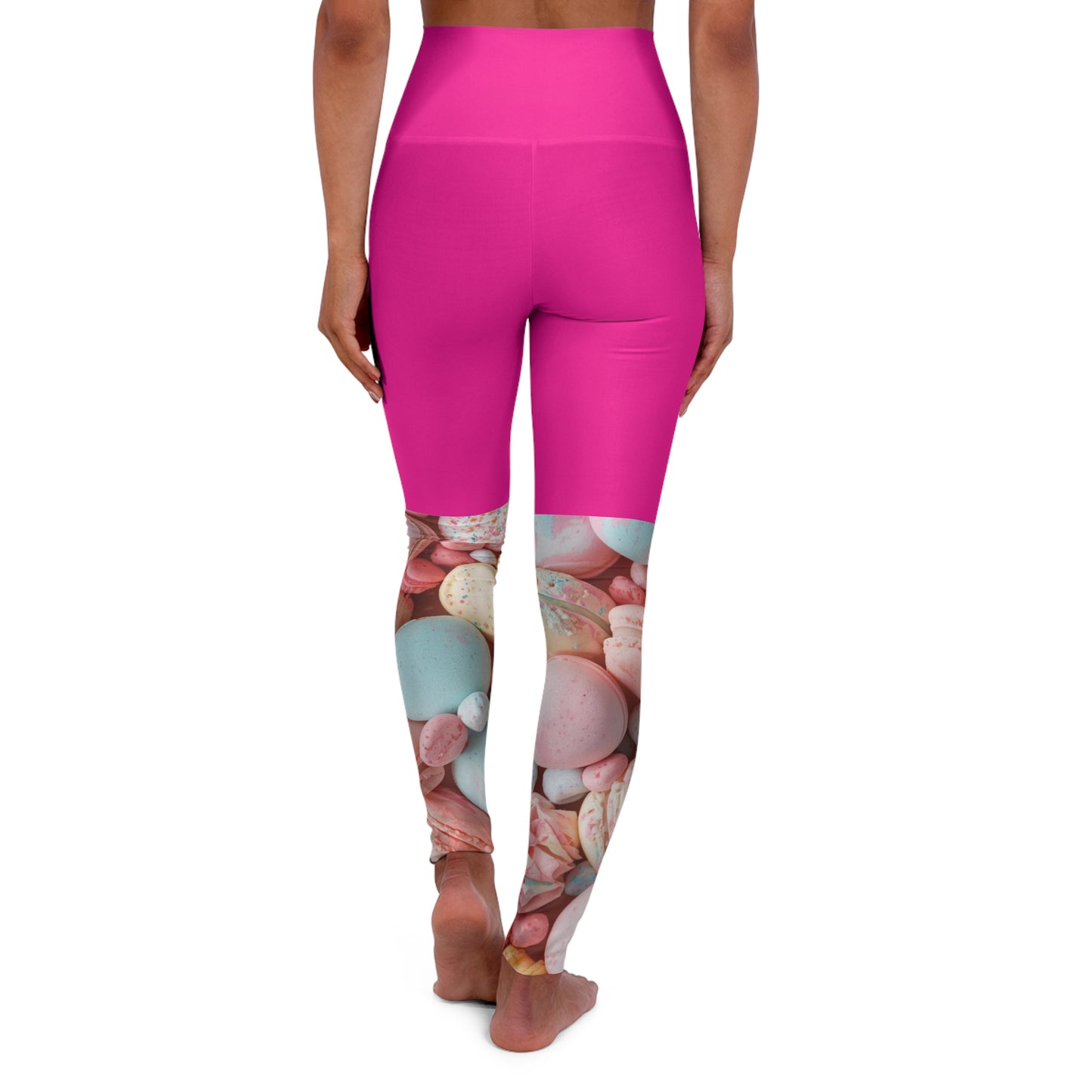 Pastel Candy High-Waisted Yoga Leggings — Sweet Pastel Leg Print©