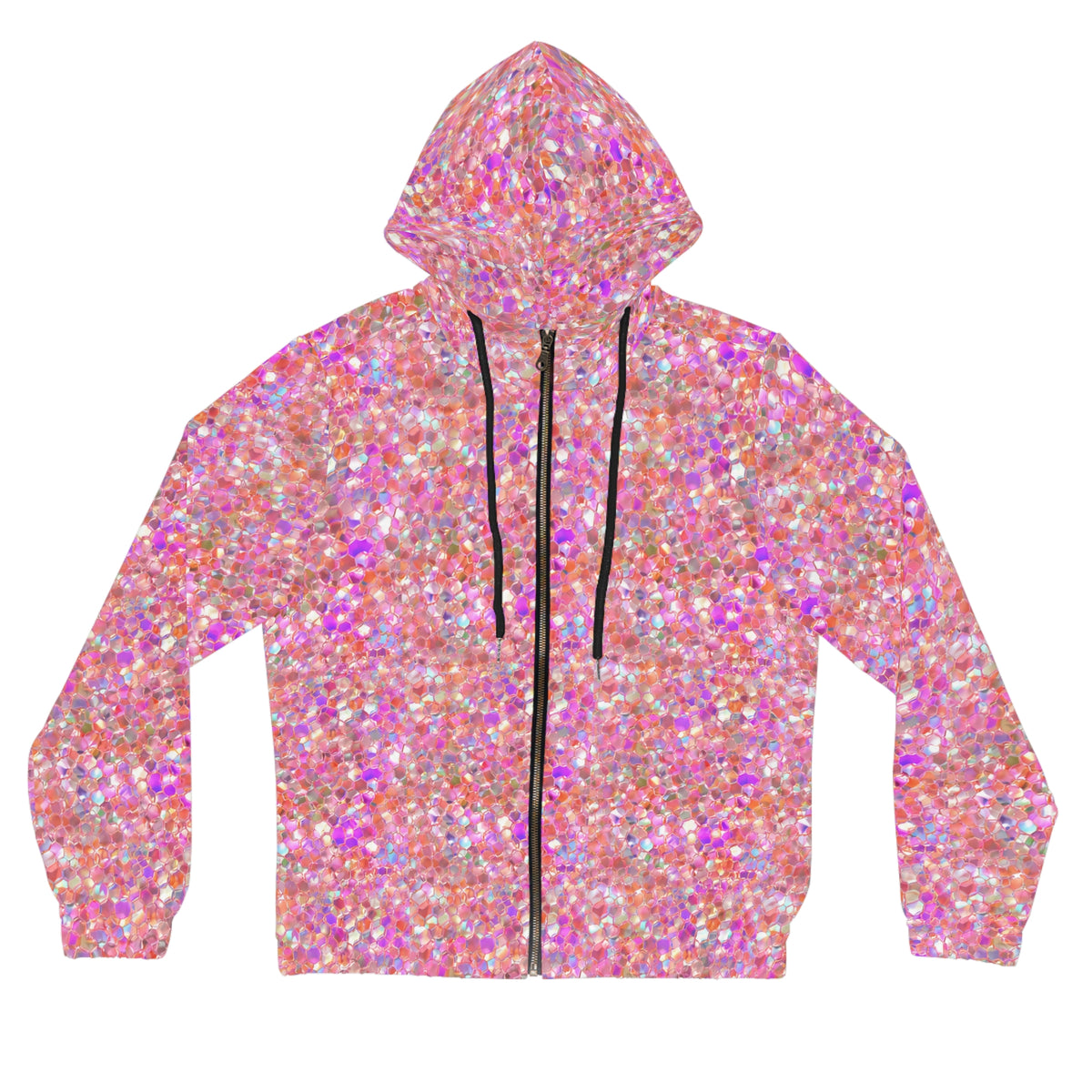 Pink Holographic All-Over Print Hoodie©