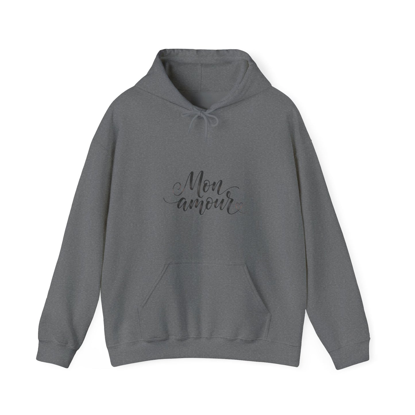 Mon Amour Hoodie— French Script Cozy Pullover for Moms & Couples©