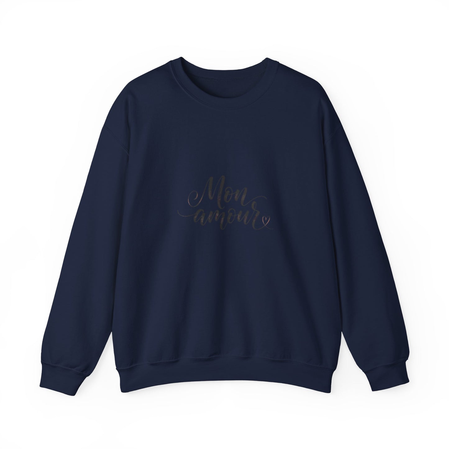 Mon Amour Crewneck Sweatshirt — French Script Cozy Pullover