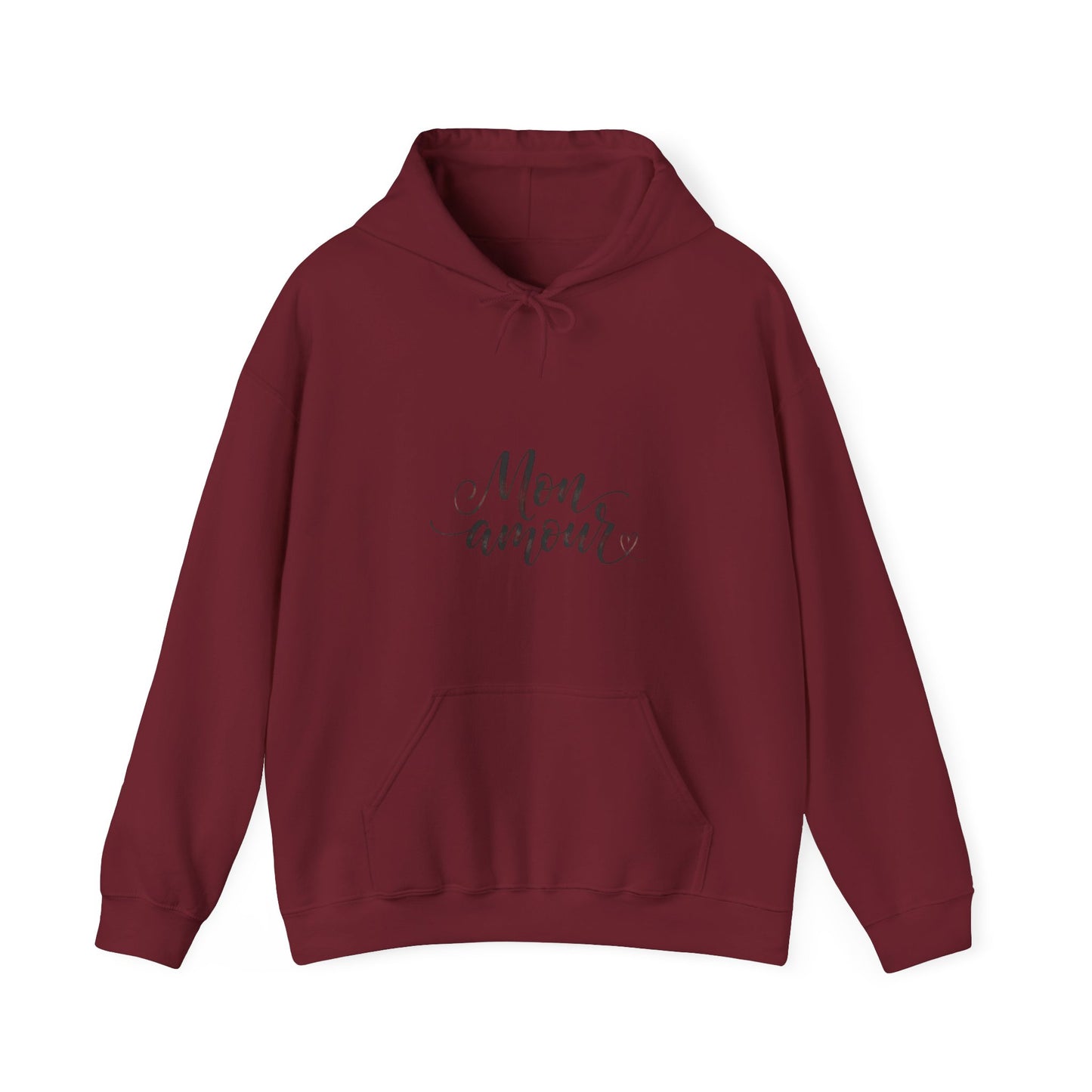 Mon Amour Hoodie UK— French Script Cozy Pullover for Moms & Couples